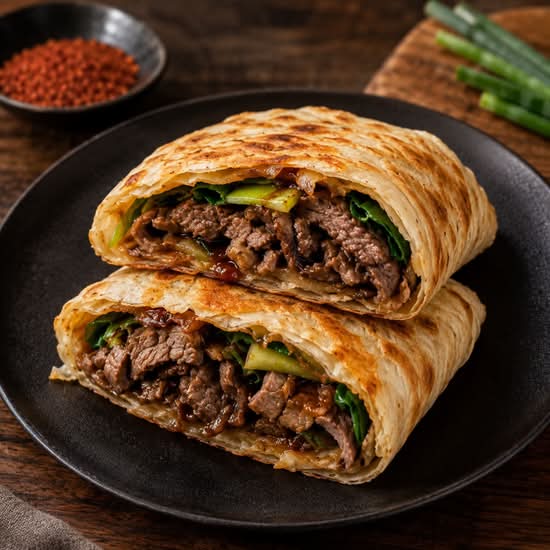 Five-Spice Beef In Chinese Pancakes 大饼夹牛肉